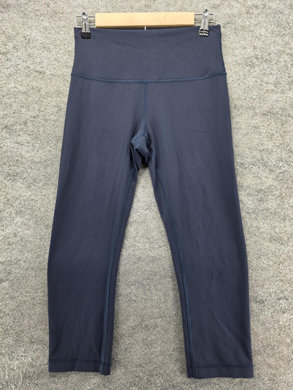 Lululemon Pants Leggings Womens 8 Blue Cropped High Rise Yoga Nylon Spandex